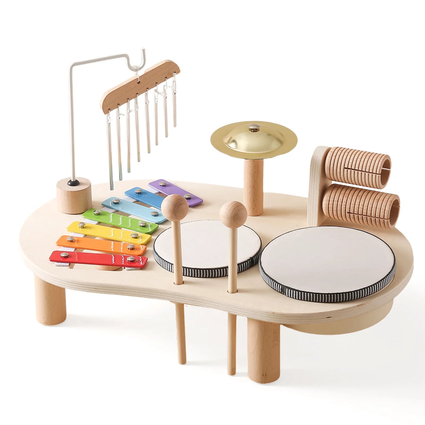 Portable Multi-functional Early Education Drum Toy Music Table For Children Hand-eye Coordination Piano Music Table Toy