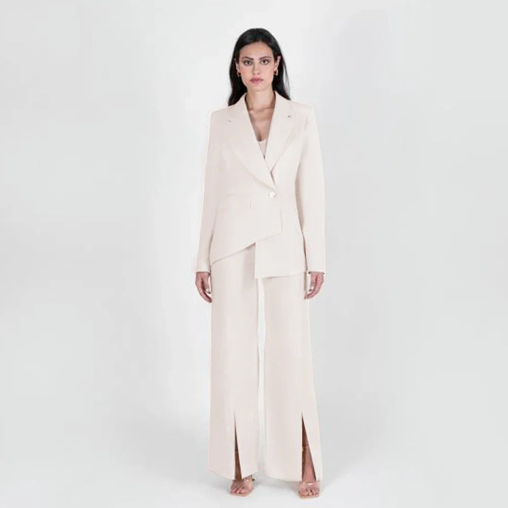 Women's Casual Pants Suit Two-piece Set Fashion and Elegant Female Formal Professional Business Clothing