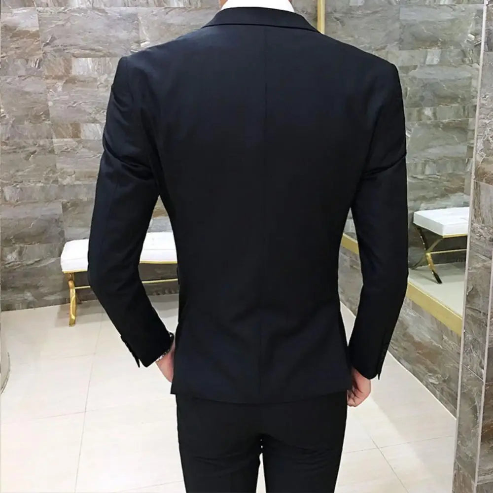 3 Pieces Wedding Business Men Formal Suit Men Vest Blazer Pants Set Wedding Suits For Men Elegant Blazers Set Vest Pants Coat