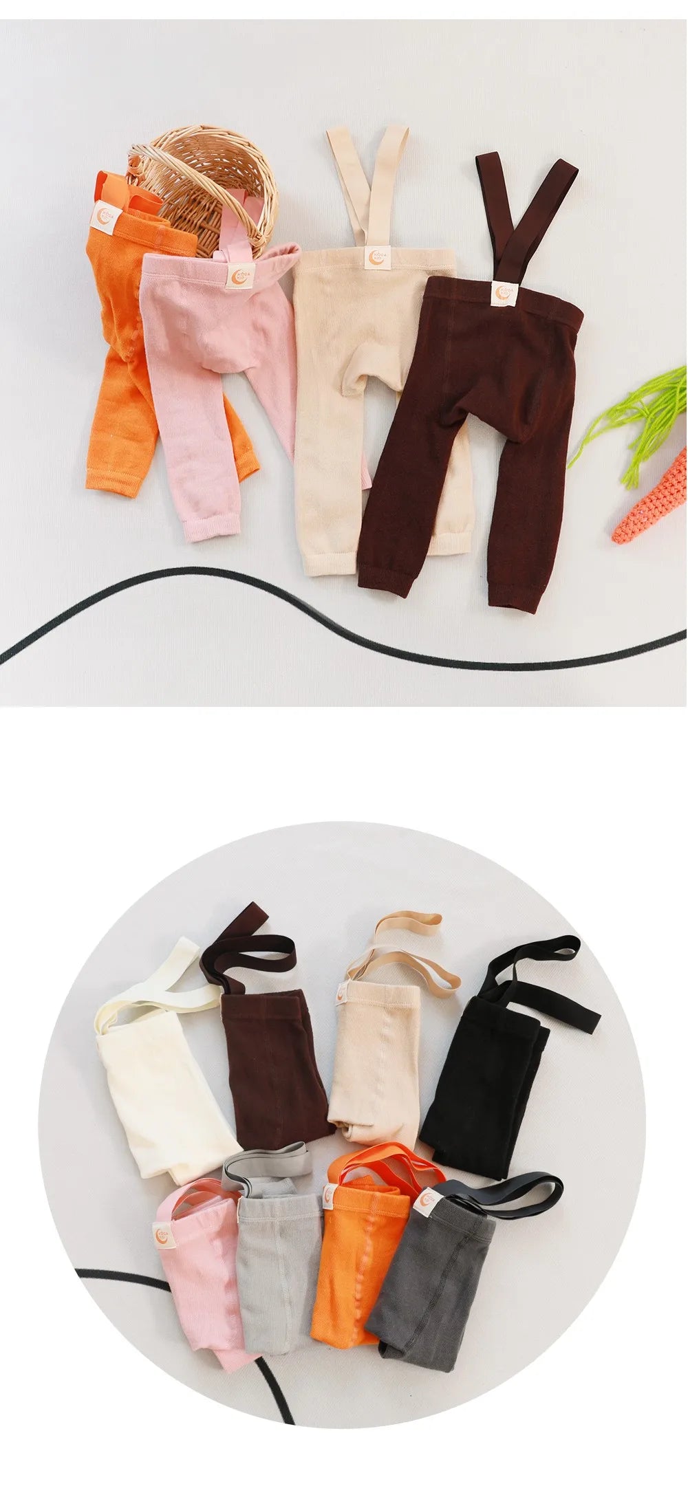 2024 Spring Fashion Boy Baby Solid High Waist Overalls Girl Children Cotton Leggings Infant Casual Suspenders Pants Kid Trousers