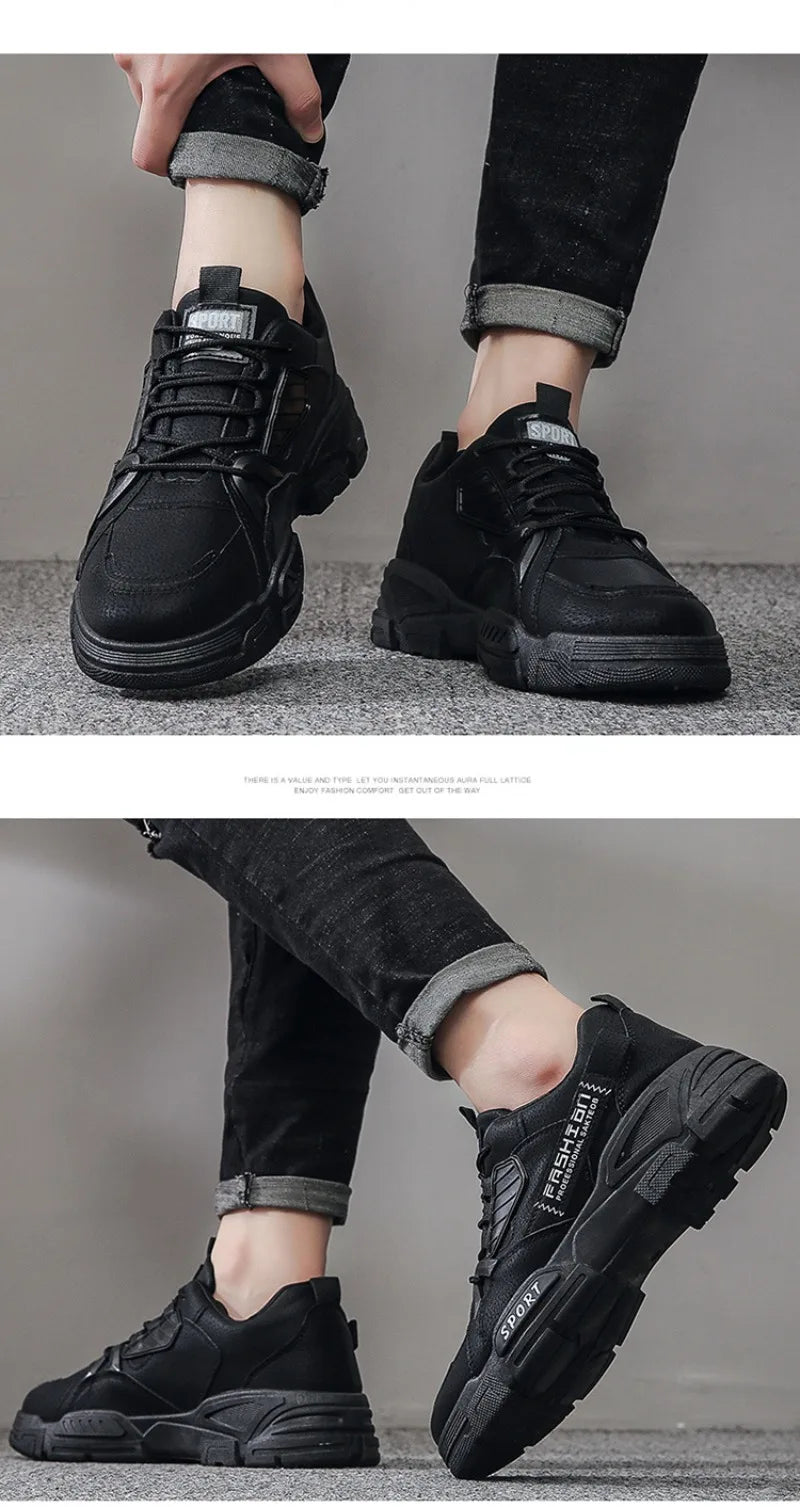 Men's Platform Sneakers Non-slip Work Shoes Fashion Comfort Ankle Boots for Men Winter Lace-up  Tactical Military Combat Boots44