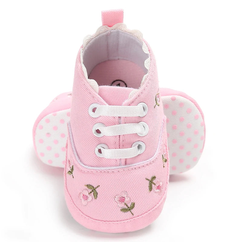 Spring and Autumn Sweet Pink Theme Girl Baby Casual Sports Shoes Soft Sole Comfortable Baby Walking Shoes 0-18M