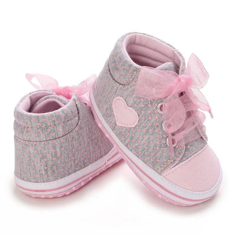 Spring and Autumn Sweet Pink Theme Girl Baby Casual Sports Shoes Soft Sole Comfortable Baby Walking Shoes 0-18M