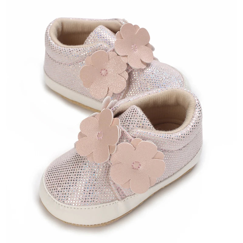 Spring and Autumn Sweet Pink Theme Girl Baby Casual Sports Shoes Soft Sole Comfortable Baby Walking Shoes 0-18M