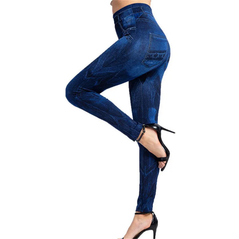 ARWEN&AJH GROUP مجموعة اروين التجاريه2024 New Push Up Seamless High Waist Leggings Women Workout Mesh Breathable Fitness Clothing Hollow Faux Denim Jean Pants