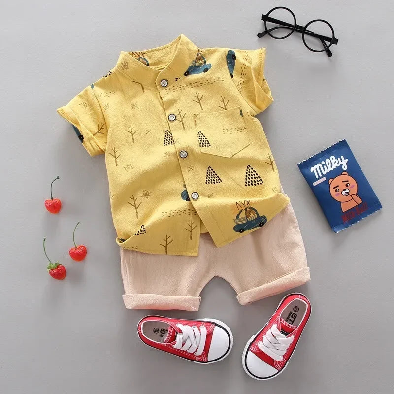 Baby Boys Suit Summer Casual Clothes Set Top Shorts 2PCS Baby Clothing Set For Boys Infant Suits Kids Clothes