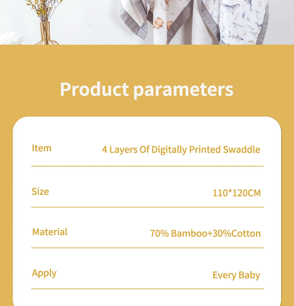 Kangobaby #My Soft Life# Premier Quality All Season Thicker Muslin Bamboo Cotton Baby Swaddle Blanket Newborn Wrap Infant Quilt