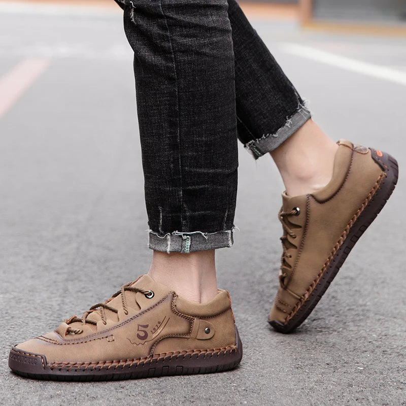 New Men Leather Casual Shoes Oudoor Comfortable High Quality Fashion Sot Homme Cassis Anke Non-slip Fats Moccasin Trend