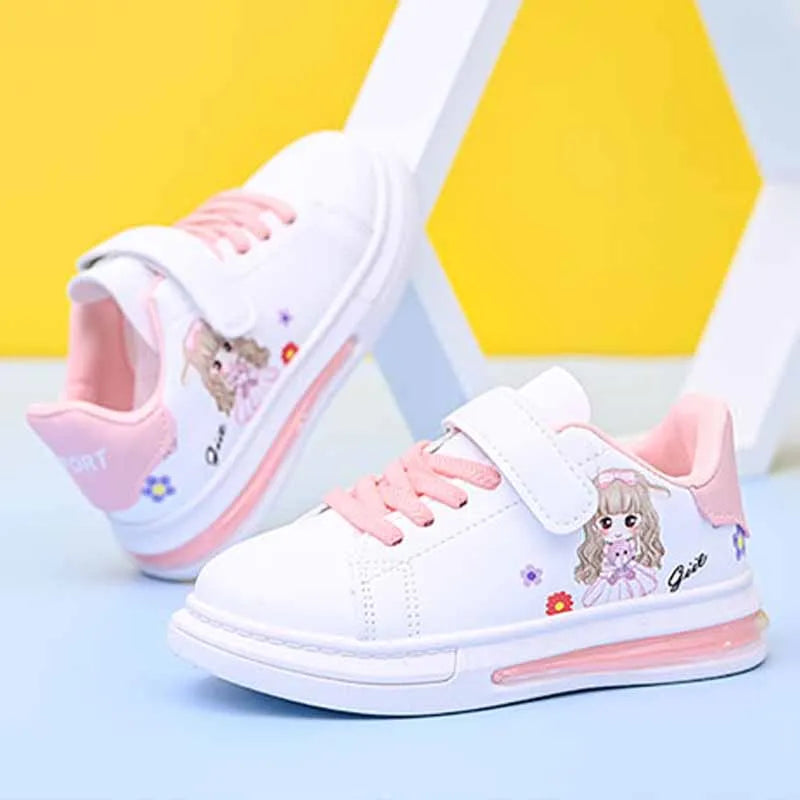 Children's Little White Shoes Girls' Sweet Cute Princess Shoes Spring and Autumn Casual Sneakers Waterproof Student Board Shoes