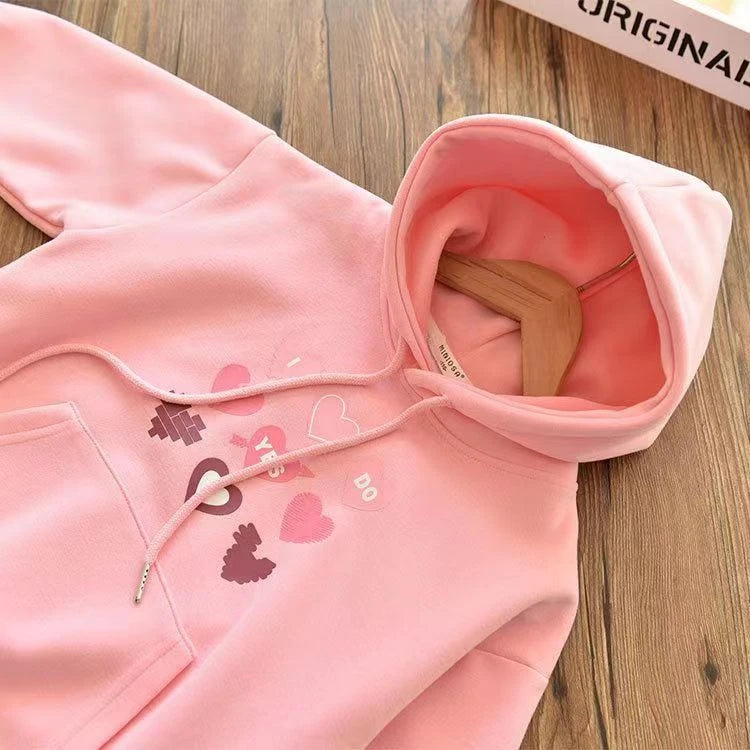 Teenage Girls Sweatshirts Spring Autumn Kids Hoodie Jackets Loose Tops Casual Long Sleeve Children's Clothes 8 10 12 14 Year