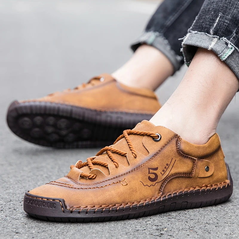 New Men Leather Casual Shoes Oudoor Comfortable High Quality Fashion Sot Homme Cassis Anke Non-slip Fats Moccasin Trend