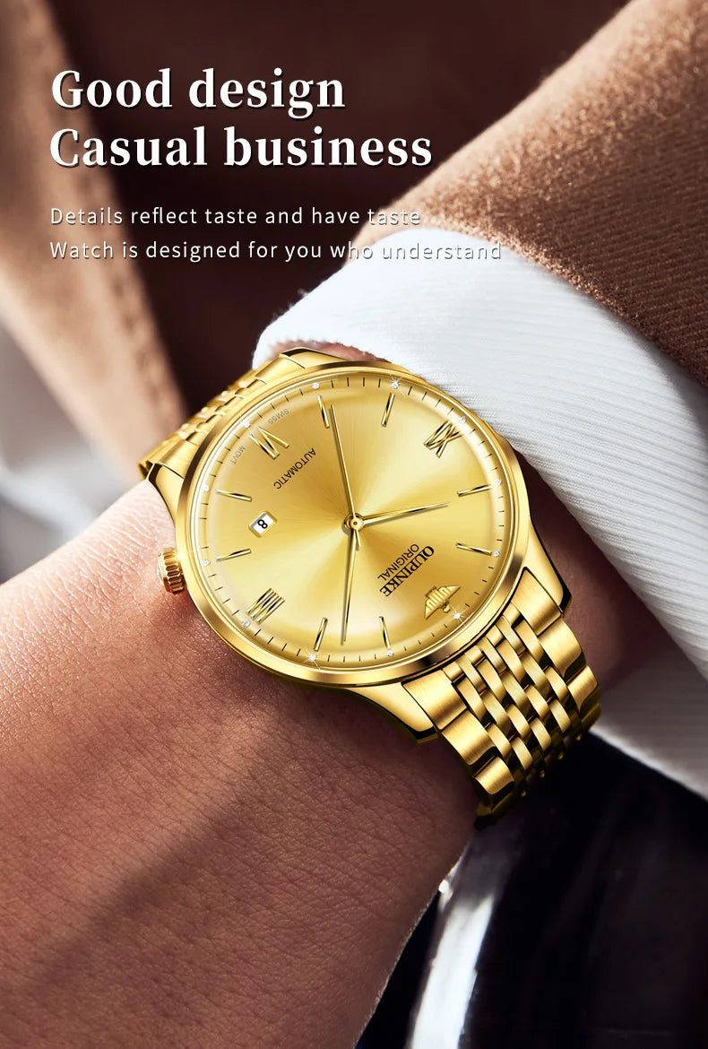 OUPINKE Fully Automatic Watch for Men Ultra Thin 7.3mm Original Import Swiss Movement High Quality Luxury Mechanical Wristwatch