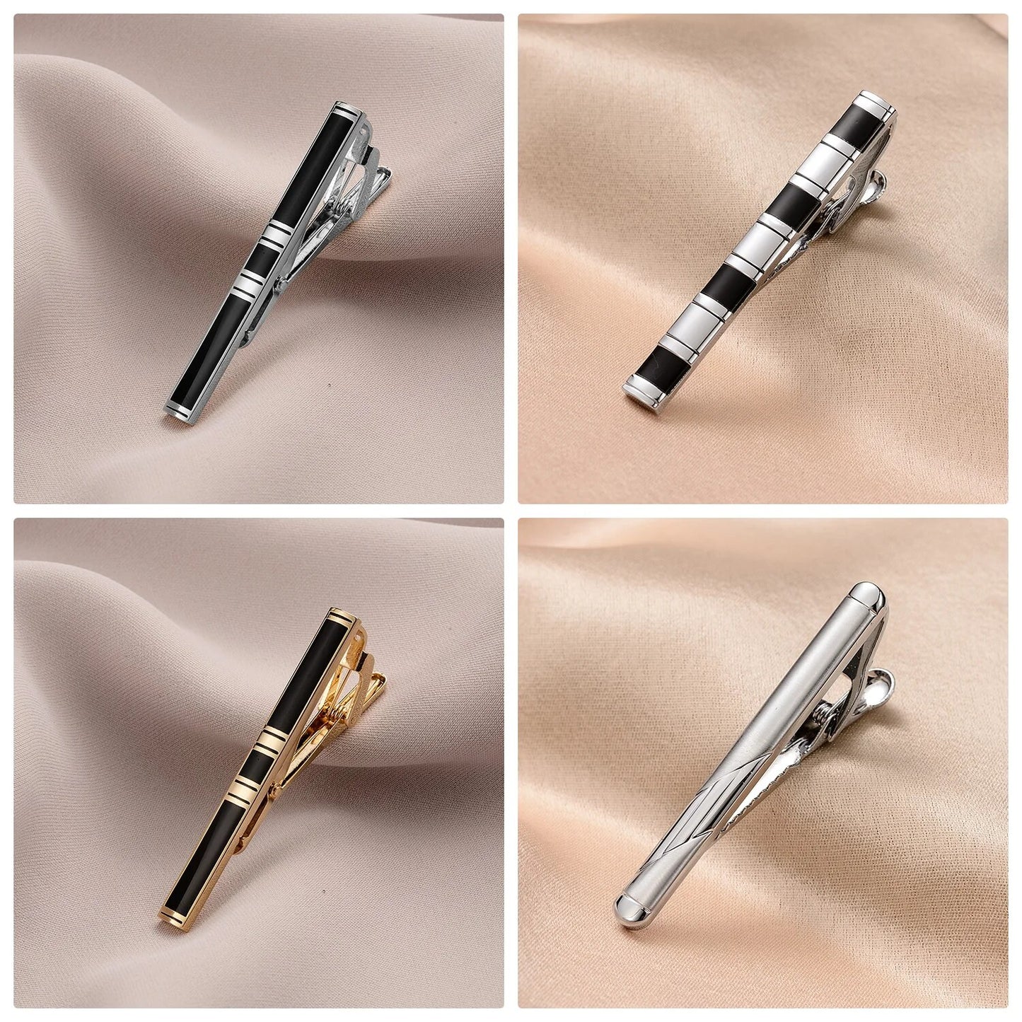 8 PCS Tie Clips Set With Gift Box Wedding Guests Gifts Luxury Men's Jewelry Business Metal Man Shirt Cufflinks Gift For Husband