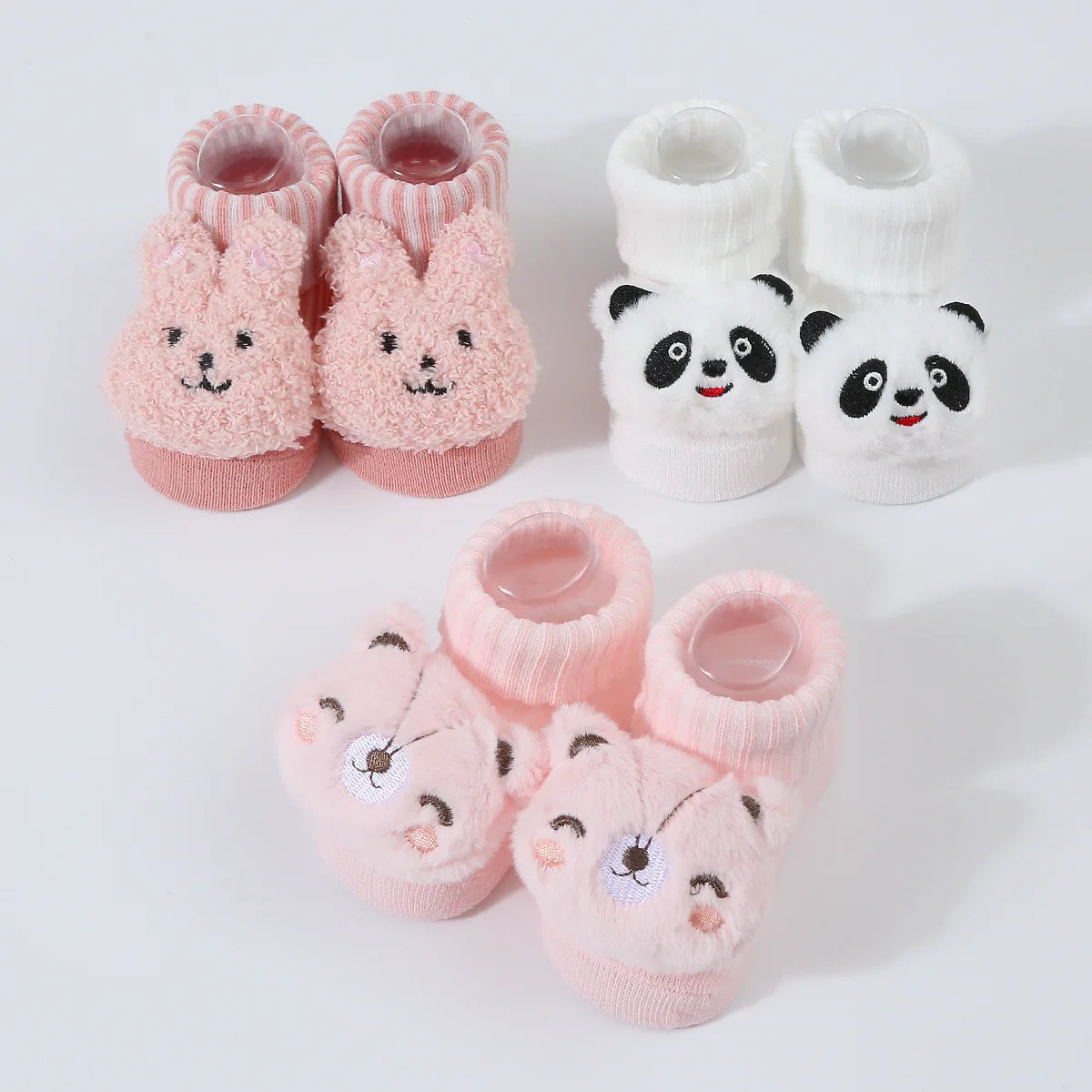 Cute Cartoon Doll Newborn Socks Spring New Baby Soft Solid Prewalker Knitted Sock For Girls Boys Infant Knitting Floor Socks