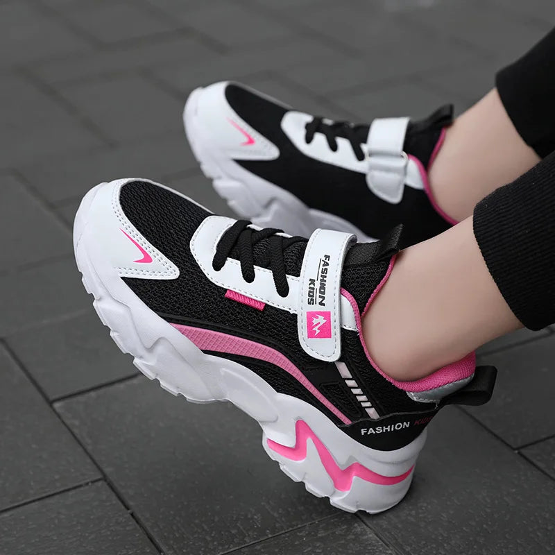 Kids Casual Pink Girls Shoe Outdoor Comfortable Running Shoes Sneakers Breathable Student's Children Boys Sport Walking Footwear