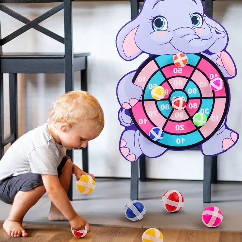 Child Montessori Toys for Kids 2 To 4 Years Old Cartoon Animal Dart Board Sticky Ball Family Interactive Educational Toys Baby