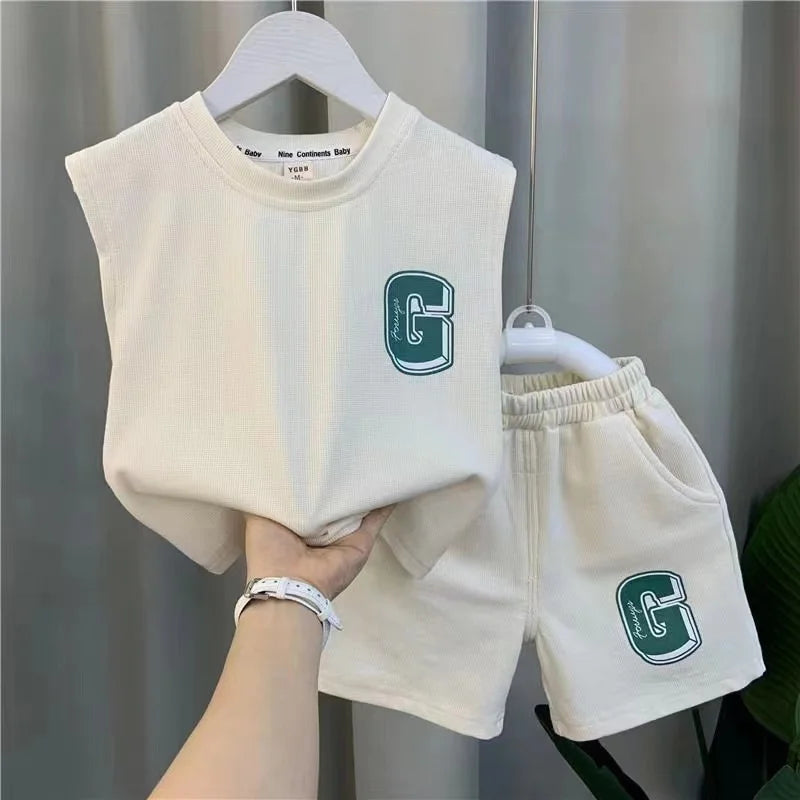 Boys Summer Clothing Suit Children Short-Sleeved Shirt Shorts 2Pcs Sets Baby Loungewear Fashion Kids Clothes Outfits