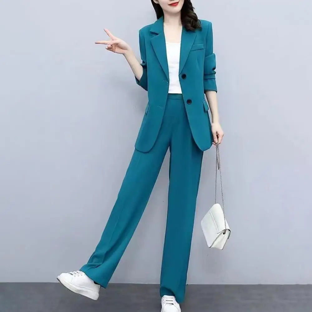 Women Blazer Pants Set 2024 Formal Office Pant Suit Slim Cardigan Temperament Women's Commute Jacket Trousers Set Business Set