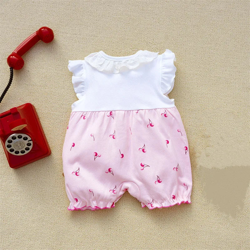 2024 newborn baby Summer clothes rompers for babies girls overalls short Sleeve cotton baby clothing pajamas Baby Girl onesies