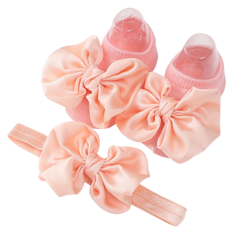 New Baby Sweet Girl Princess Headbands Socks Set Lace Flower Newborn Baby Headbands  Bow Elasitc Hair Bands Hair Accessories