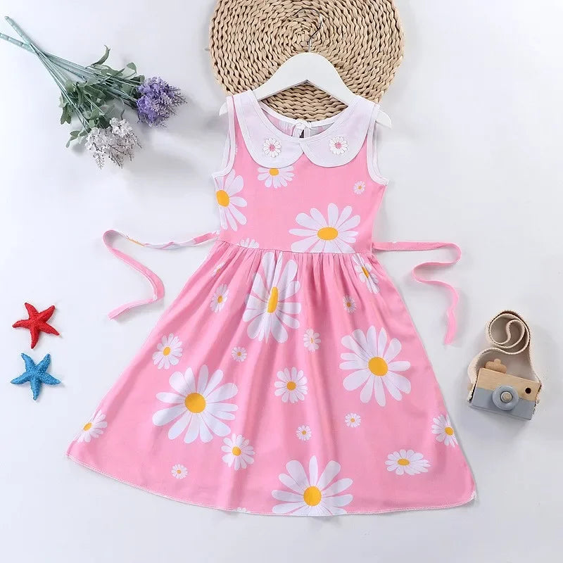 Dress for Girls Clothes Summer Sleeveless Dresses 4 5 6 7-year-old Kids Clothing Printed Fashion Children's Nightdress