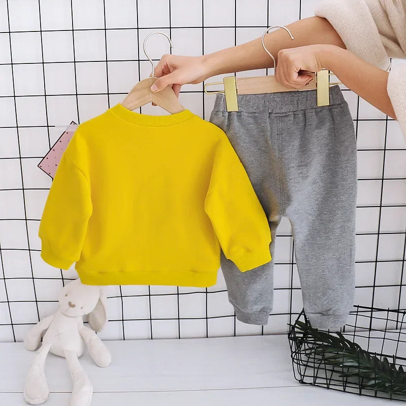 Baby Girls Clothes Sets Cartoon Fox Autumn Spring Long Sleeve Top and Pants Suits Children Sweater Tracksuit Teenage Loungewear