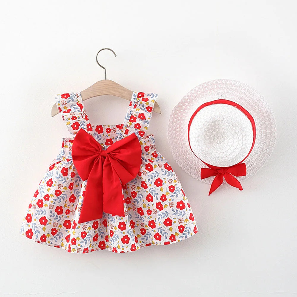 Baby Clothing Sets 2023 Girls Cute Summer Sleeveless Dress Girl 2Pieces Sets Short Pants+Dress Set Stripe Patten for Baby 6-24M