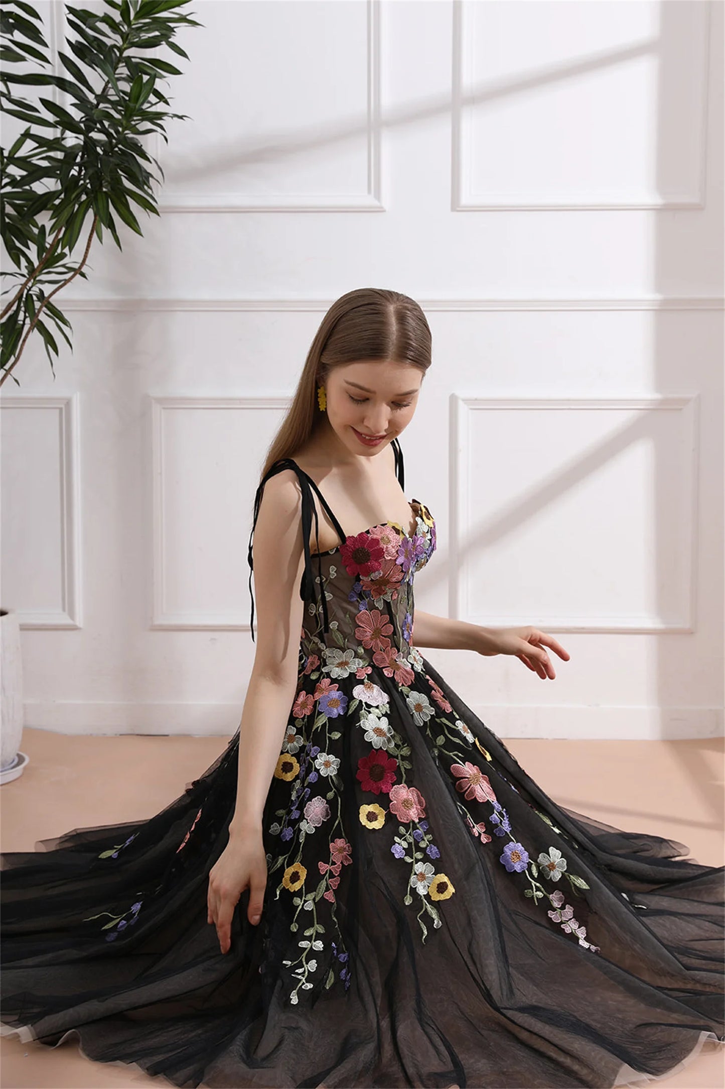 Aileen Cocktail Dress Black Sweetheart 3D Flowers Special Occasion Dresses for Formal Occasions Evening Gown Prom