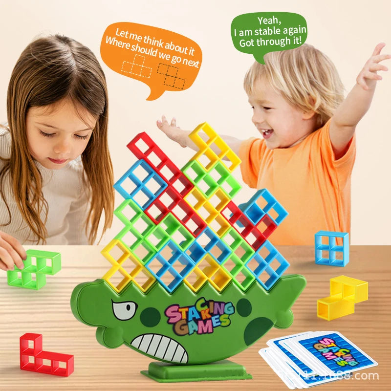 HOT Stacking Blocks Tetra Tower Balance Game Stacking Building Blocks Puzzle Board Assembly Bricks Educational Toys for Children