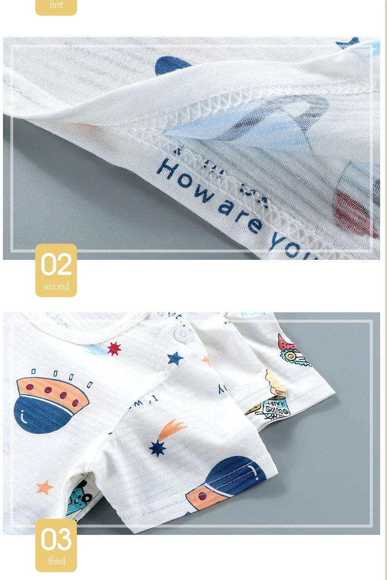 Children's Clothing Summer Short Sleeve Home Sleepwear Children Sets Kids Clothes Boy Girl T-shirt shorts Cotton Suit Baby