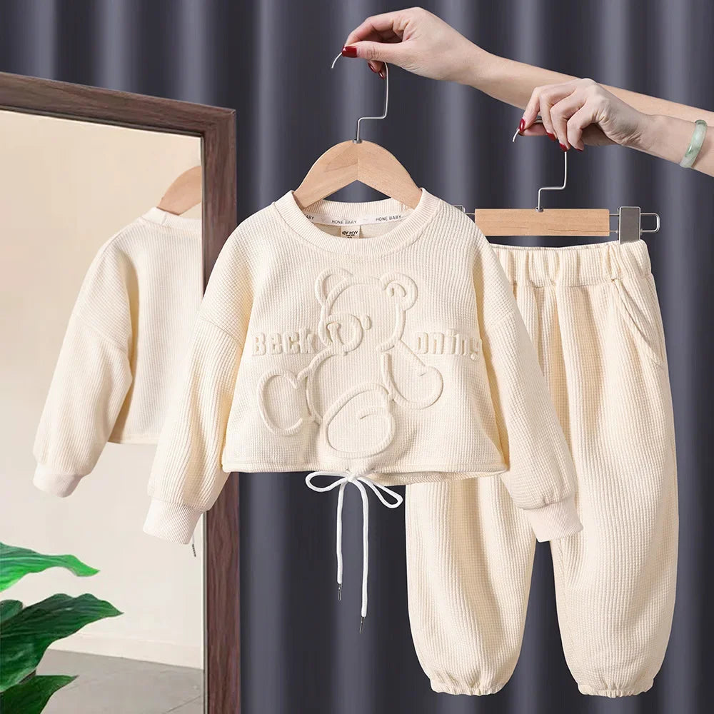 Autumn Girls' Clothes New Suit Children's Autumn Sports Two-piece New Suit Little Girl Baby Casual Sweater Suit Girl Outfit Set