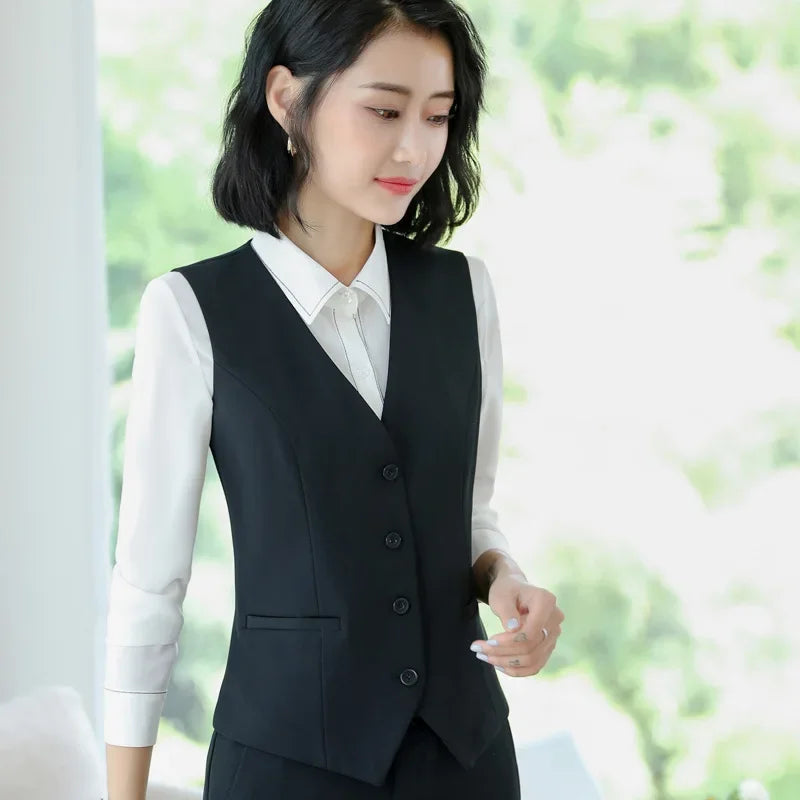 Spring Black Gray Blazer Set for Women Uniform Lady Work Outfit with Skirt Office Suits Female Formal Elegant 2 PCS