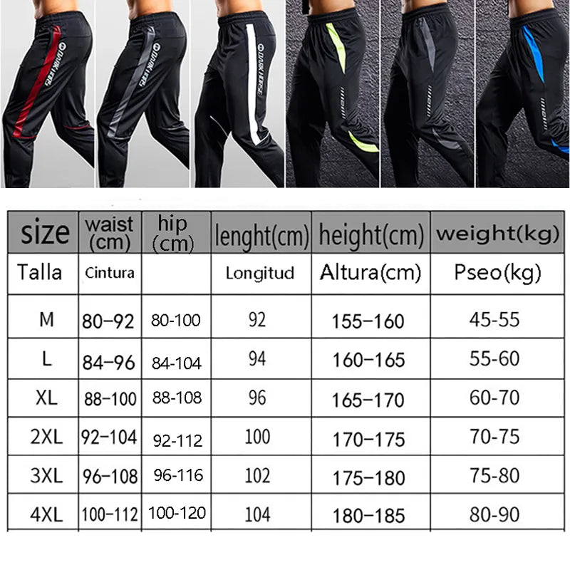 Men Sport Pants Running Pants With Zipper Pockets Soccer Training Jogging Sports Trousers Fitness Football Leggings Sweat pants