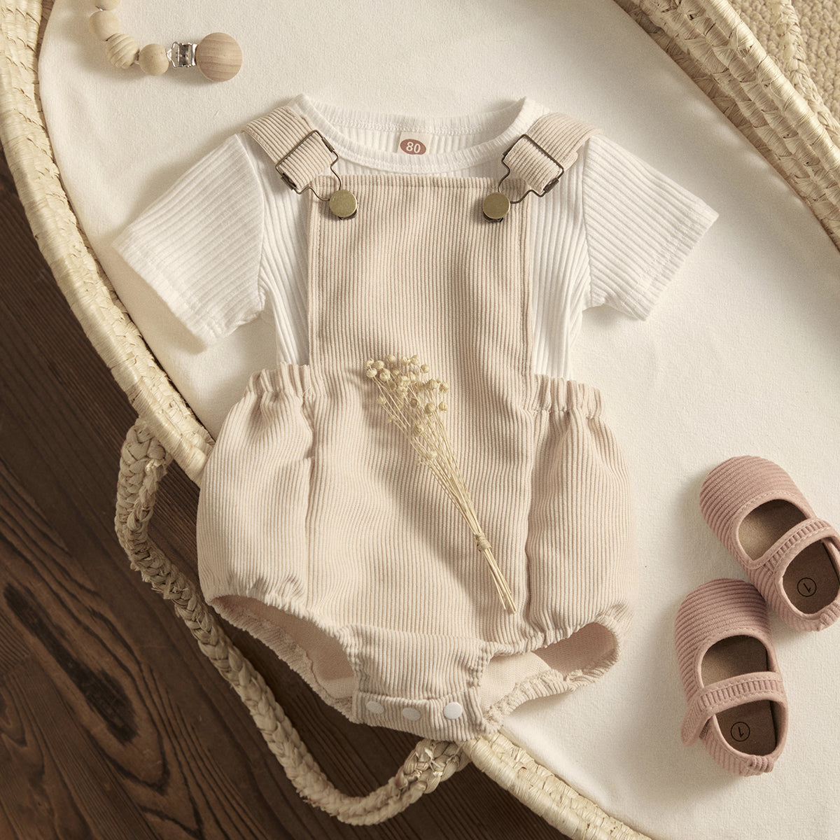 Ma&Baby  0-24M Newborn Infant Baby Boy Girl Clothes Sets Toddler Knit Romper Button Corduroy Overall Shorts Outfit Summer