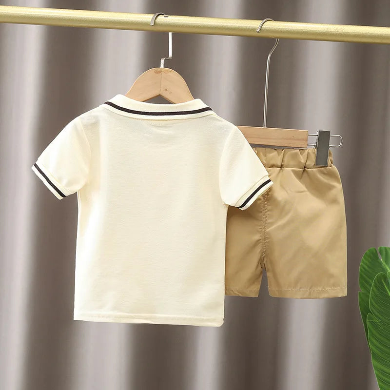 مجموعة اروين التجارية ARWEN&AJH GROUP  2024 European Baby Boy Clothes Set T-shirt+Shorts Kids Boy Summer Clothing Set Cute Cartoon Baby Boy Outfit Set Infant Toddler Tee Shirt Pants