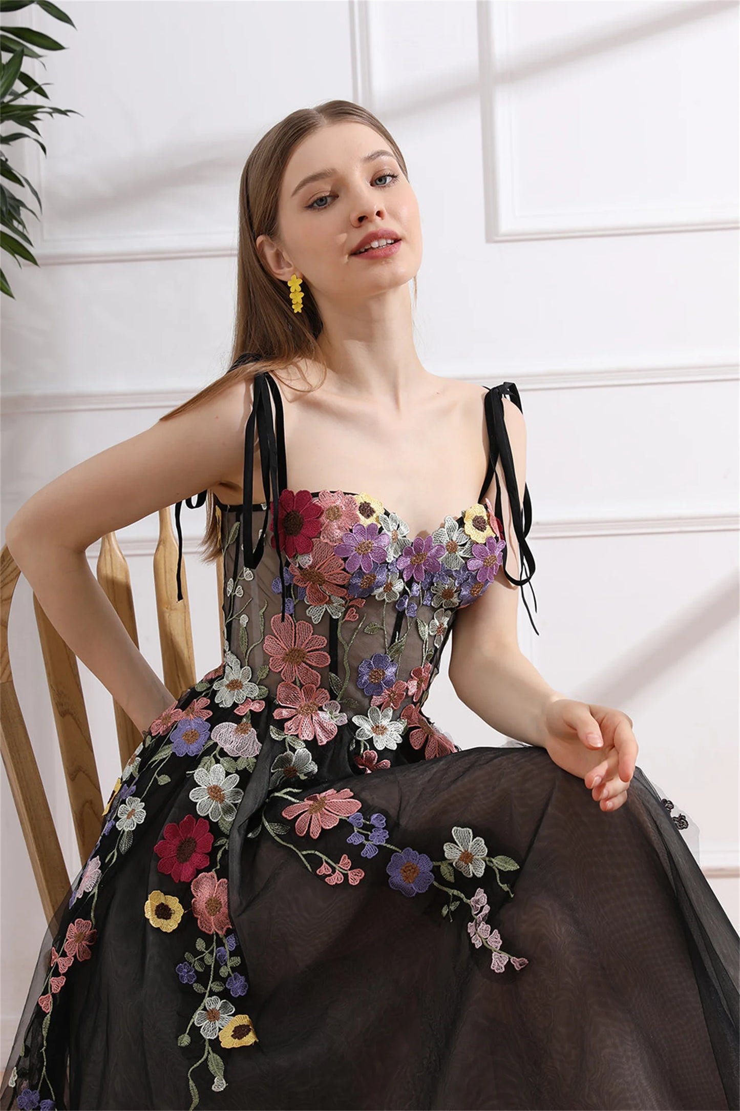 Aileen Cocktail Dress Black Sweetheart 3D Flowers Special Occasion Dresses for Formal Occasions Evening Gown Prom