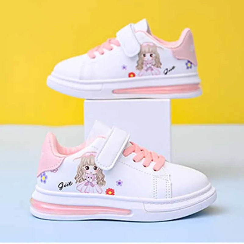 Children's Little White Shoes Girls' Sweet Cute Princess Shoes Spring and Autumn Casual Sneakers Waterproof Student Board Shoes