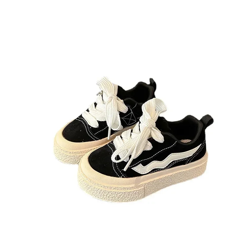 2024 New Boys Girls Canvas Shoes Autumn Children's School Performance Shoes Babys Children Biscuit Bottom Breathable Kids Shoes