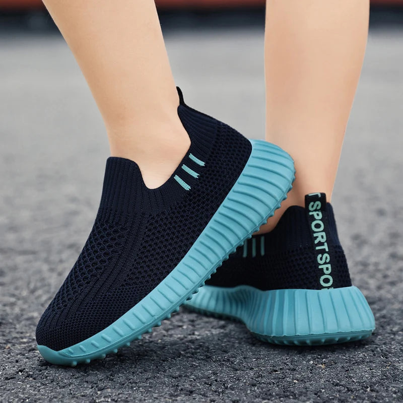 ARWEN AJH 2024 New Breathable Knit Sports Shoes for Kids Ultra Soft Socks Sneakers Children Casual Slip On Shoe for Boys Girls Lightweight