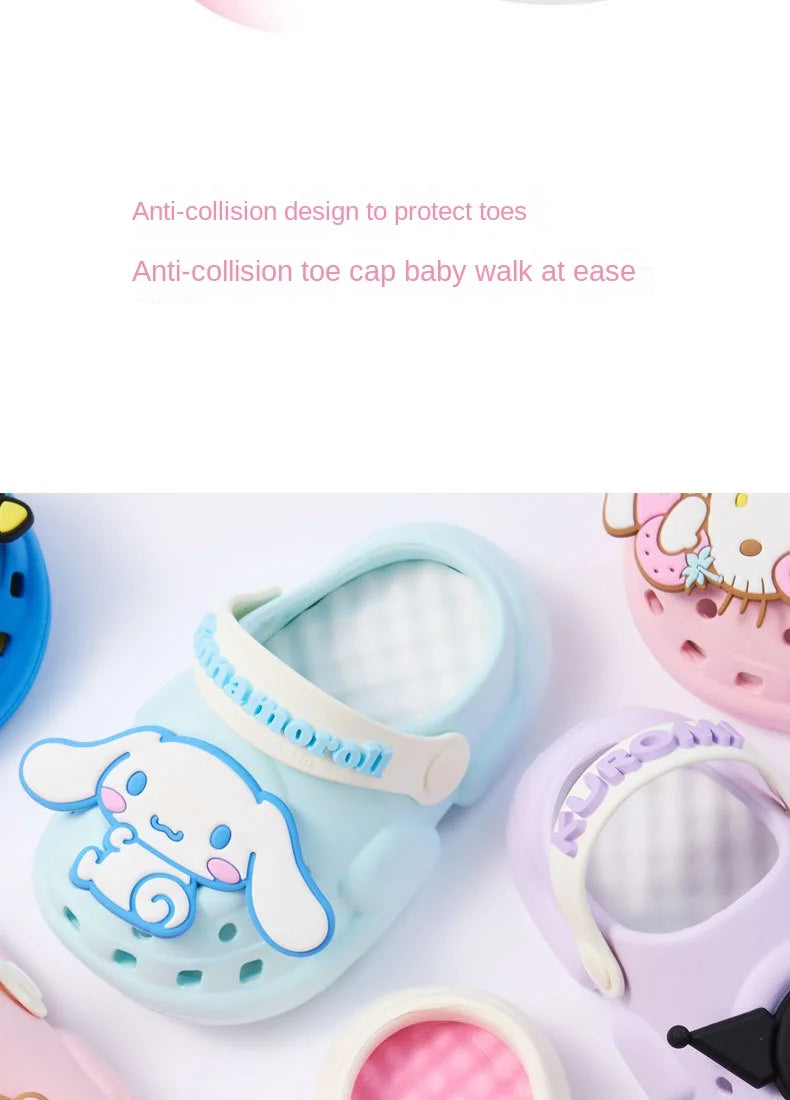 Sanrio Summer Kids Sandals Hole Children's Shoes Slippers Soft Anti-Skid Cartoon Hole Baby Shoes Sandy Beach For Boys Girls