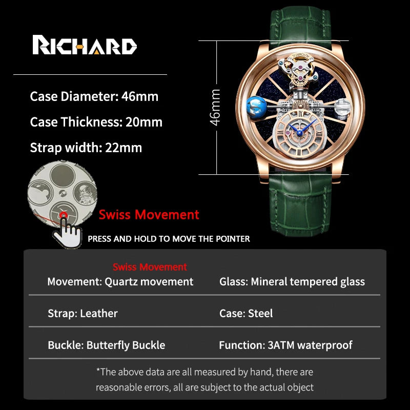 Jacob And Co Richard Mens Watches Diamond TourbillionTop Brand Luxury Astronomia Quartz Watch Men Astronomia Solar Montre Homme