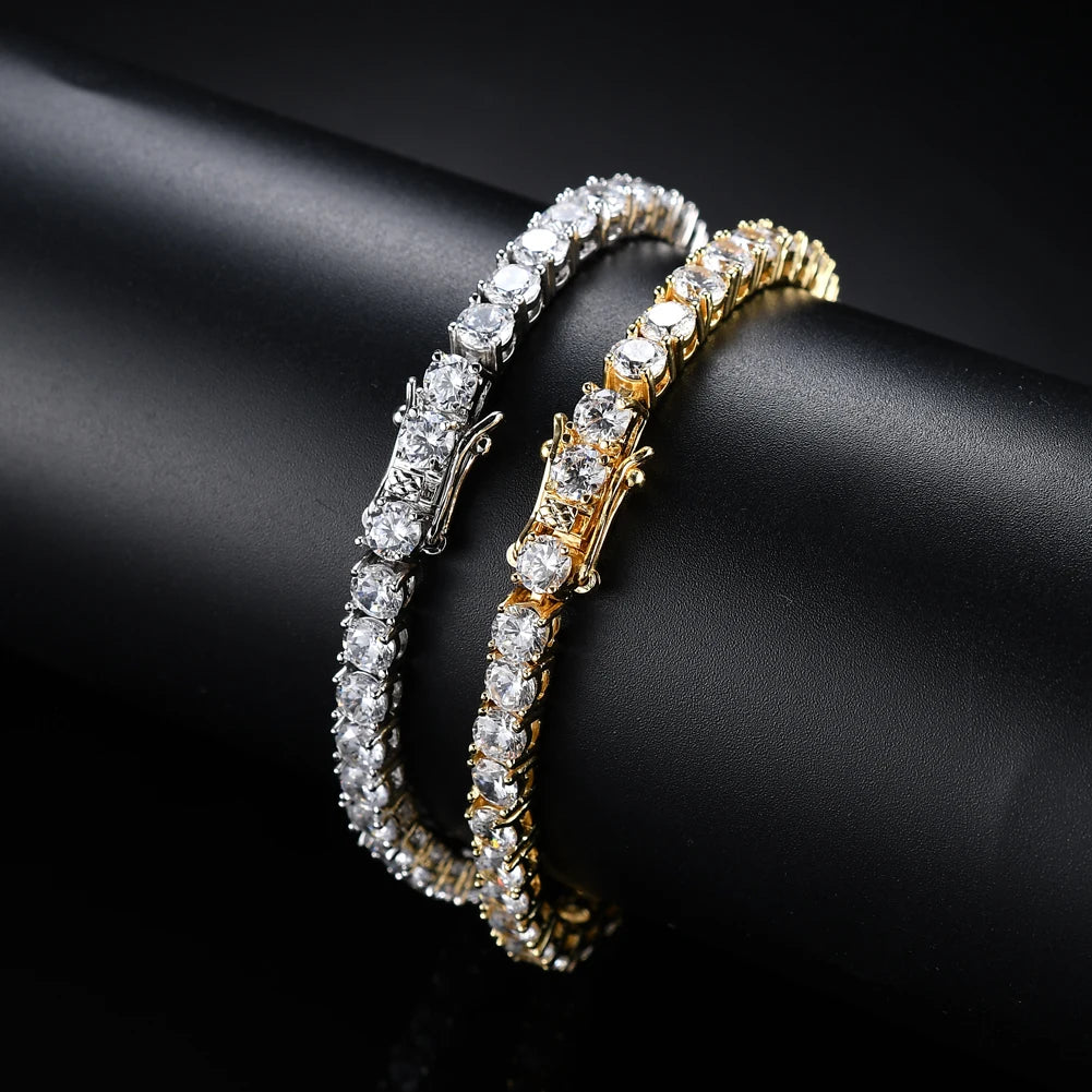 Fine Jewelry Tennis Bracelet 18K White Gold Bracelet Lab Grown Diamond DE VVS 2mm 3mm 4mm 5mm Paving Diamond Bracelet