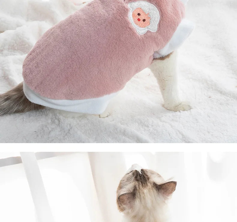 Soft Thicken Pet Clothes, Faux Rabbit Fur Pet Clothing, Warm Cat Accessories, Monochromatic Plush Dog Vest, Pet Supplies, Winter