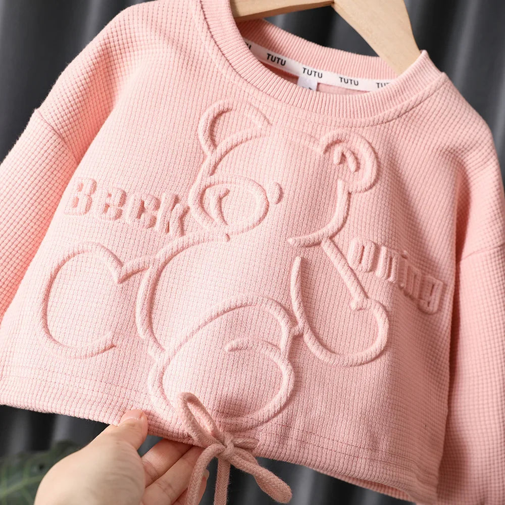 Autumn Girls' Clothes New Suit Children's Autumn Sports Two-piece New Suit Little Girl Baby Casual Sweater Suit Girl Outfit Set