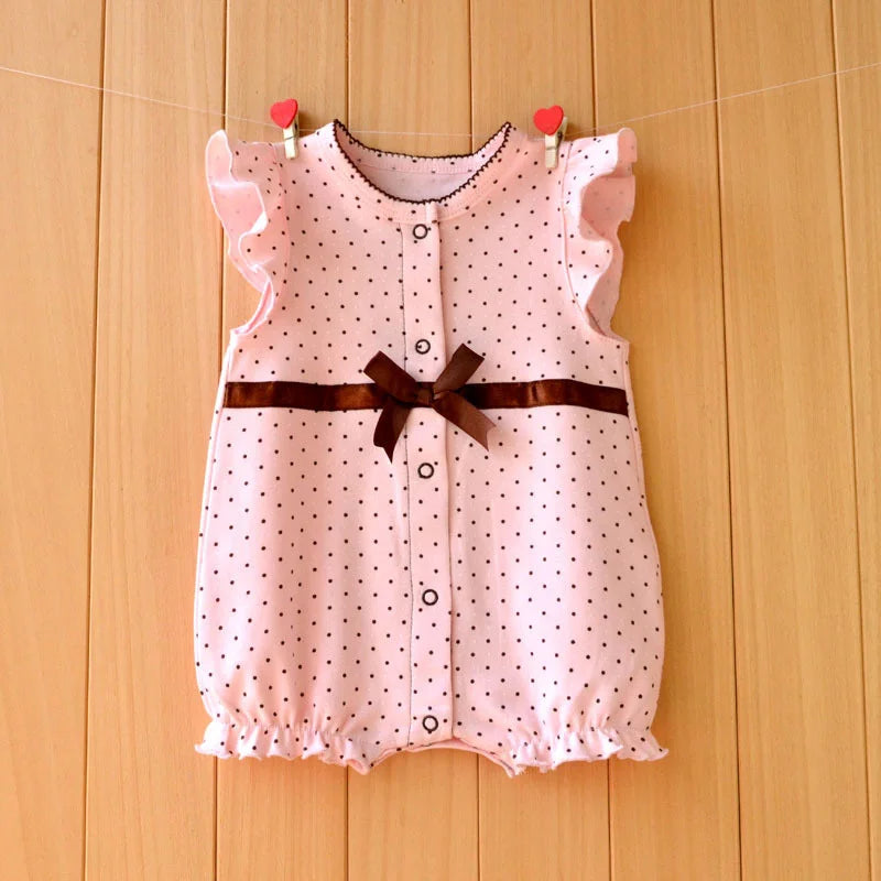 2024 newborn baby Summer clothes rompers for babies girls overalls short Sleeve cotton baby clothing pajamas Baby Girl onesies