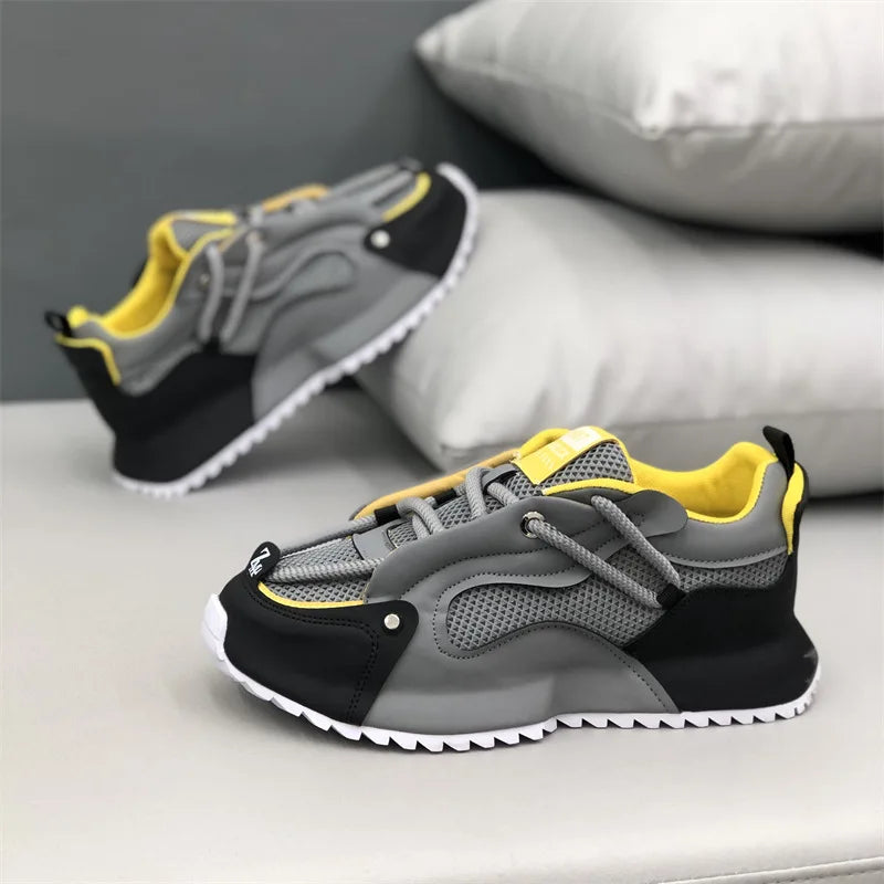 Luxury Men Sneakers Designer Platform Running Shoes Male Fashion Non-slip Sport Shoes Thick Soles Breathable Men Tenis Shoes New