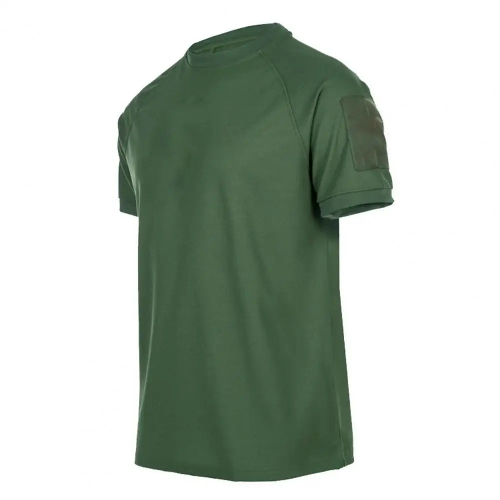 Men T-shirt Summer Unisex Solid Color Quick Drying Military Short Sleeve O Neck Blouse Top for Training Hiking футболка оверсайз