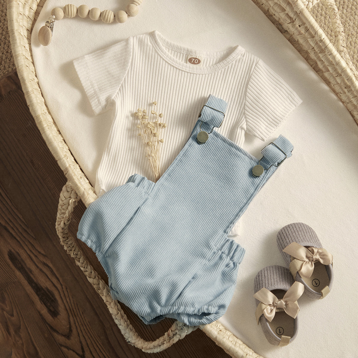 Ma&Baby  0-24M Newborn Infant Baby Boy Girl Clothes Sets Toddler Knit Romper Button Corduroy Overall Shorts Outfit Summer