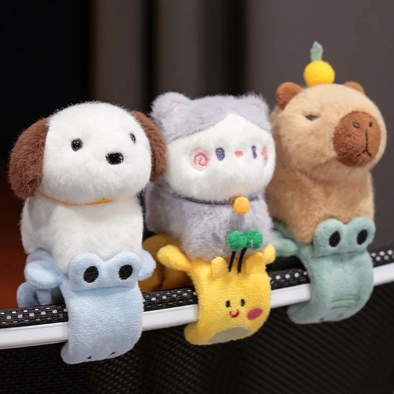 Lovely Animal Slap Snap Wrap Wristband Bracelet Capybara Dog Cat Plush Hand Ring Wristband Kids Toys Creative Funny Gift