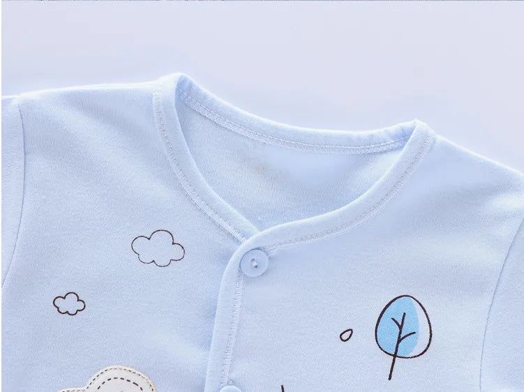 Spring Autumn Baby Boy Girl Stuff Cartoon Cute Print Cotton Long Sleeve Tops+Pants Infant Clothes Newborn Hospital Set BC1792